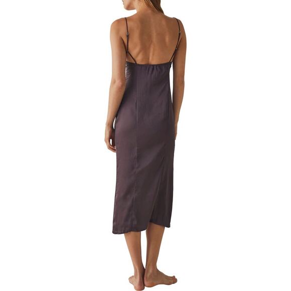 Free People Intimately City Cool Satin Slipdress Size Large Sweetheart Neckline - Picture 4 of 16